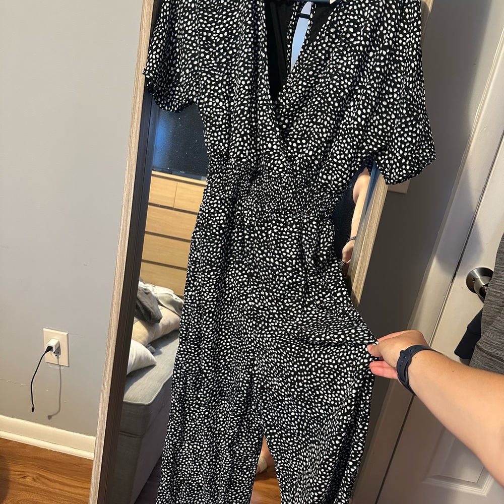 Black and White Polka Dot Jumpsuit